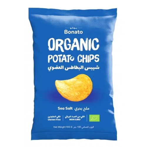شيبس بطاطس عضوي ملح بحري بوناتو 100 جم