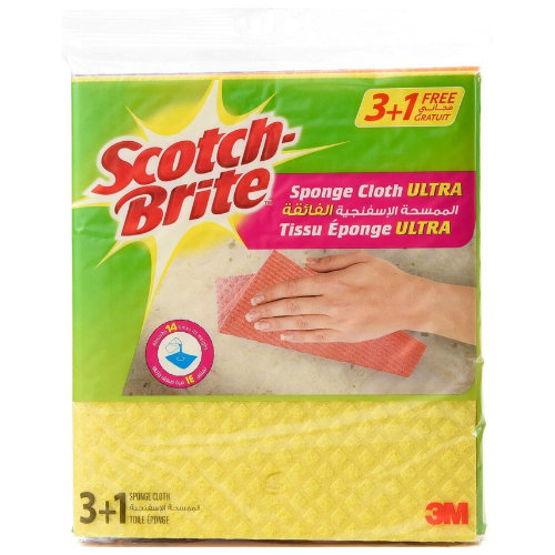 فوط إسفنجية فائقة الامتصاص سكوتش-برايت ألترا، 3 + 1 حبة مجانية