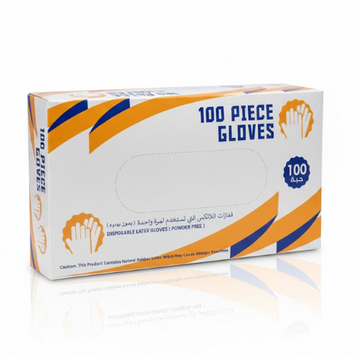 قفازات لاتكس طبية مضادة للبكتيريا حجم لارج 100حبة