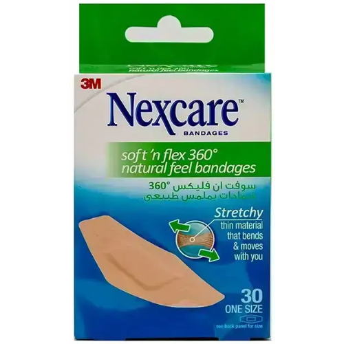 ضمادات نكسكير سوفت أند فليكس 360، مقاس 28×76 ملم، 30 قطعة
