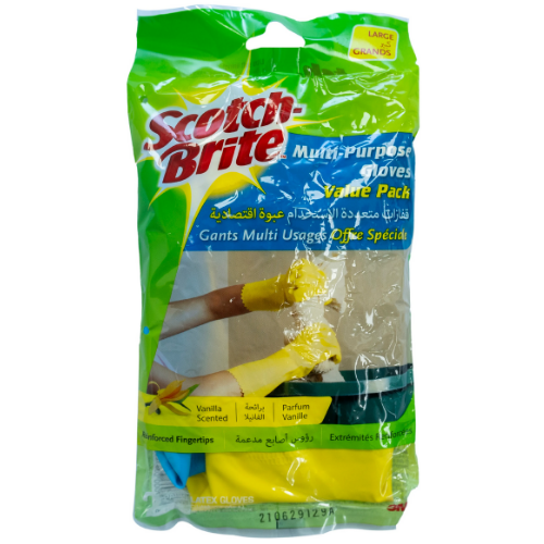 سكوتش برايت قفازات كبيرة لجميع الاستعمالات المنزلية 2 قطعة