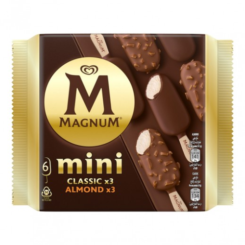 ايس كريم ميني كلاسيك باللوز(6حبه) نوعين والز-ماجنوم  330مل