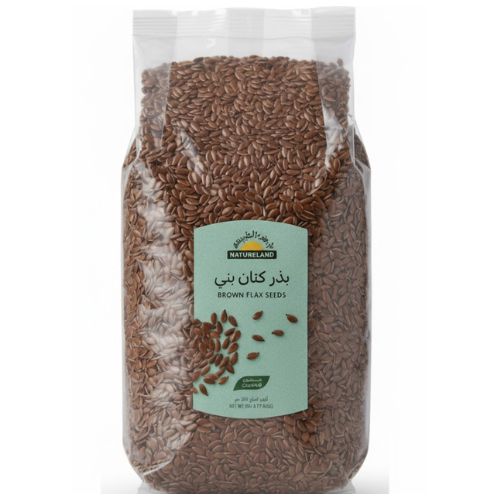بذور الكتان البنية أرض الطبيعة 500 جرام