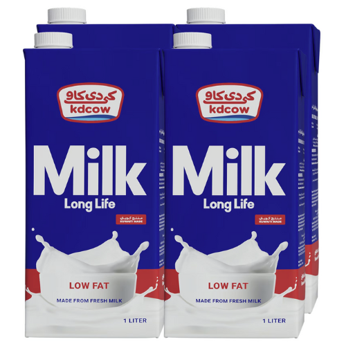 كي دي كاو حليب طويل الأمد قليل الدسم 4 × 1 لتر