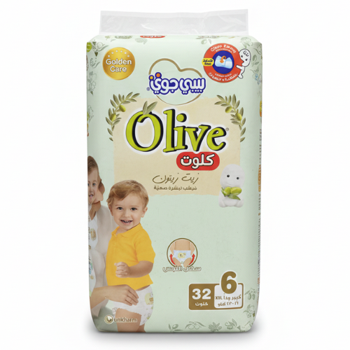 حفاضات كبير جدا شورت(زيت الزيتون)6 من16-23 كيلو32ح بيبي جوي