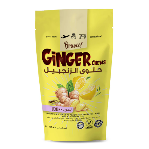 حلوي زنجبيل مع الليمون خالي من الجلوتين 63 جم برافو