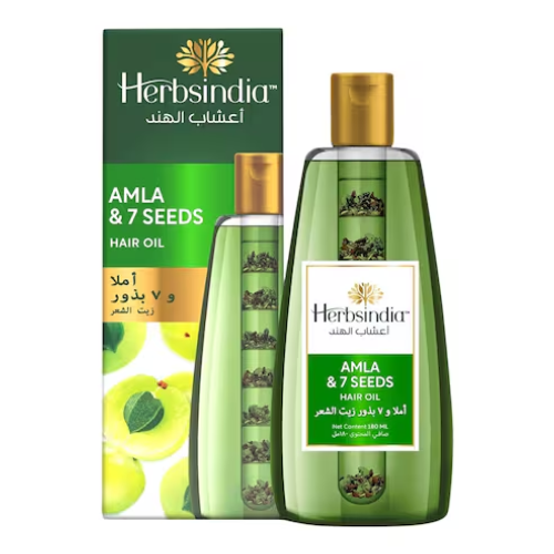 زيت شعر هيربس انديا زيت املا و 7 بذور للشعر 180 مل