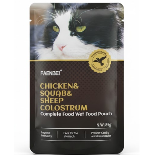 اكل قطط كيس الدجاج والزغلول ولبن الاغنام فينبي 85 جرام