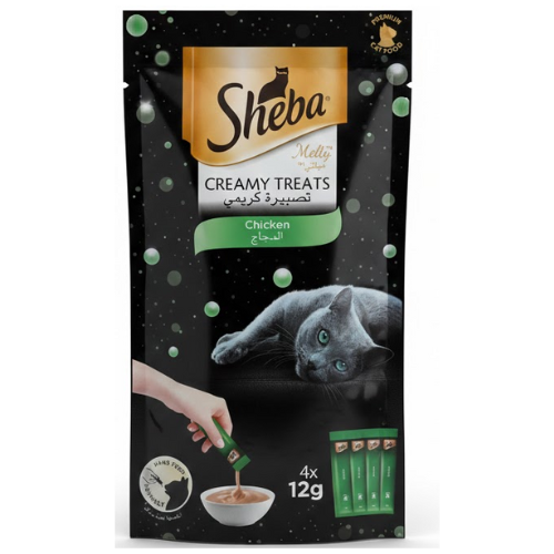 شيبا تصبيرة كريمية للقطط بنكهة الدجاج 48 جم