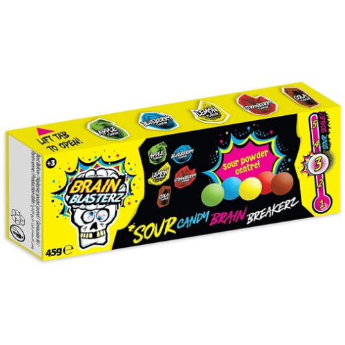 حلوى براين بلاسترز الحامضة بمركز مسحوقي 45 جرام